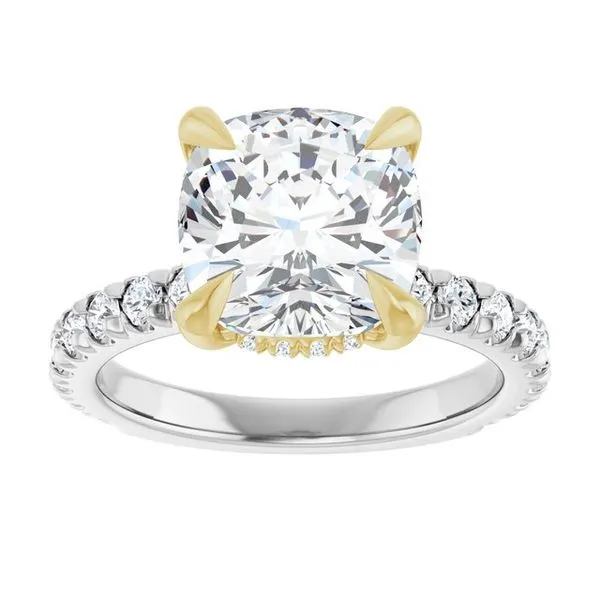 Claw-Prong Hidden Halo-Style Engagement Ring Image 3 Don's Jewelry & Design Washington, IA