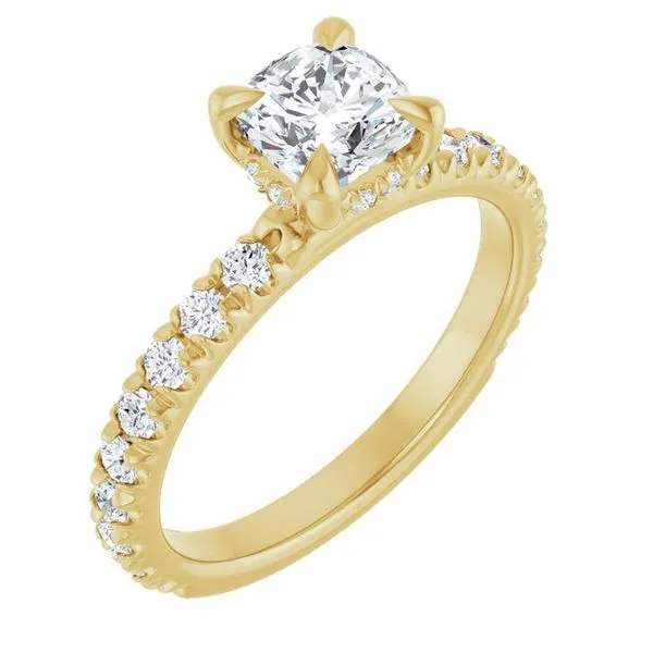 Claw-Prong Hidden Halo-Style Engagement Ring