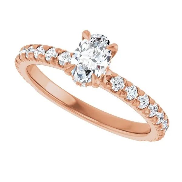 Claw-Prong Hidden Halo-Style Engagement Ring Image 5 J. West Jewelers Round Rock, TX
