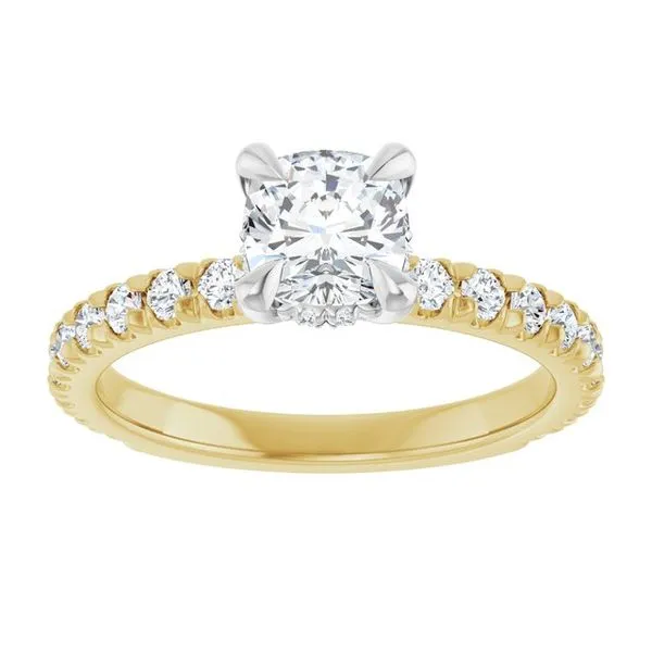 Claw-Prong Hidden Halo-Style Engagement Ring Image 3 Hudson Valley Goldsmith New Paltz, NY