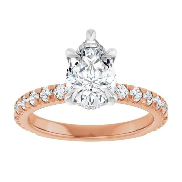 Claw-Prong Hidden Halo-Style Engagement Ring Image 3 Don's Jewelry & Design Washington, IA