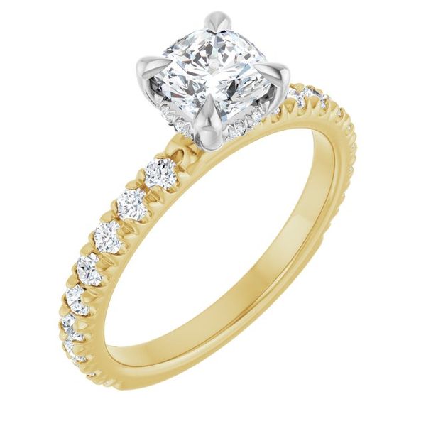 Claw-Prong Hidden Halo-Style Engagement Ring