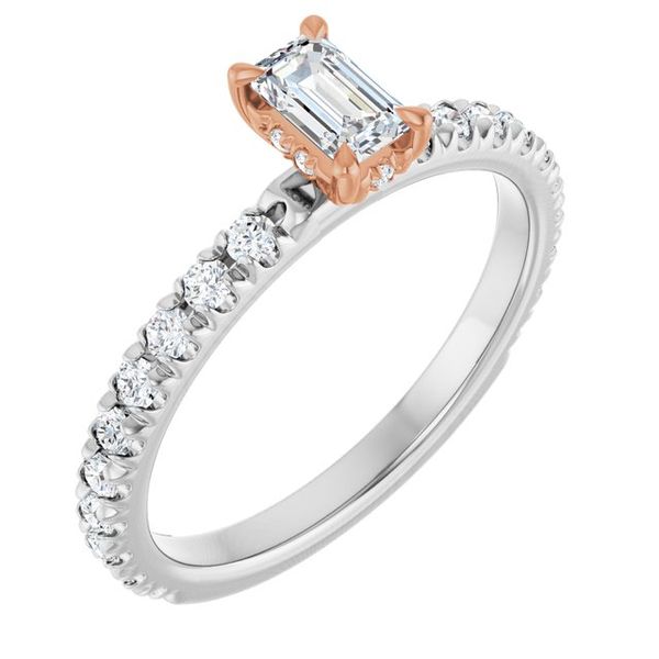 Claw-Prong Hidden Halo-Style Engagement Ring