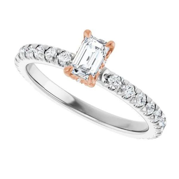 Claw-Prong Hidden Halo-Style Engagement Ring Image 5 Don's Jewelry & Design Washington, IA