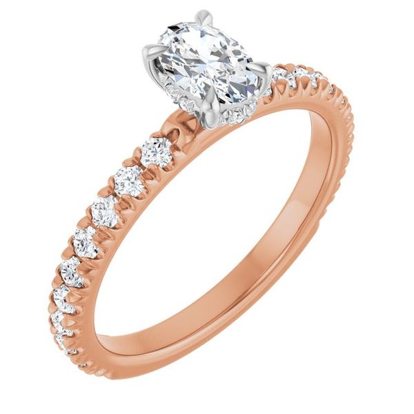 Claw-Prong Hidden Halo-Style Engagement Ring