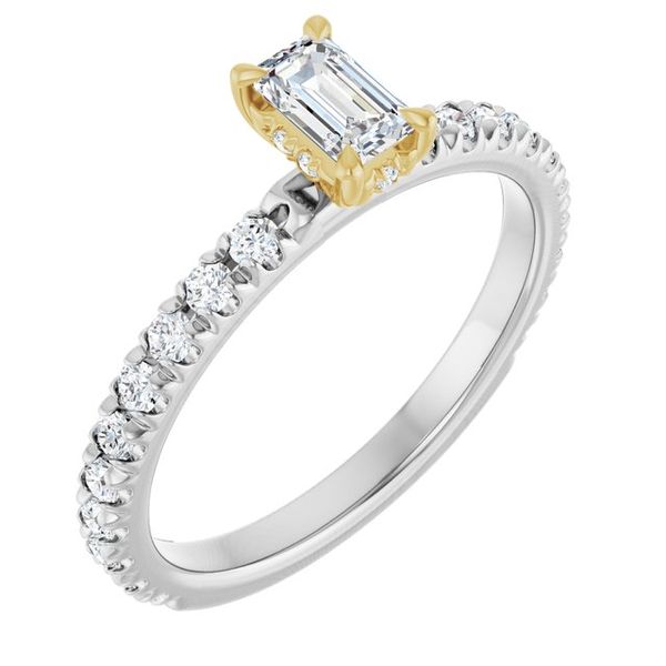 Claw-Prong Hidden Halo-Style Engagement Ring