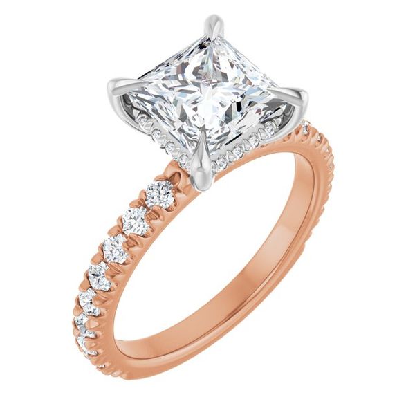 Claw-Prong Hidden Halo-Style Engagement Ring