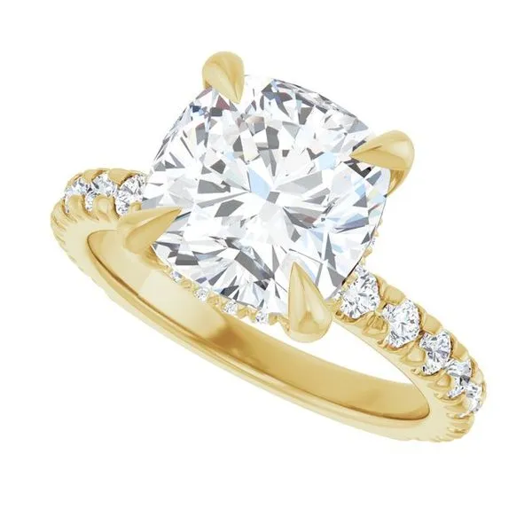 Claw-Prong Hidden Halo-Style Engagement Ring Image 5 Hudson Valley Goldsmith New Paltz, NY