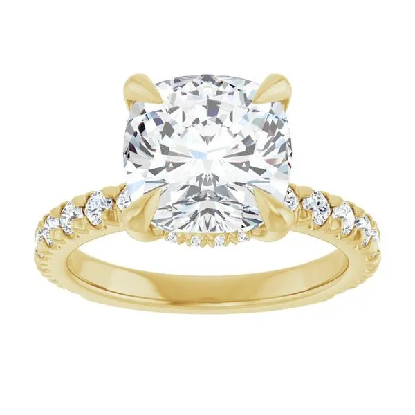 Claw-Prong Hidden Halo-Style Engagement Ring Image 3 Don's Jewelry & Design Washington, IA