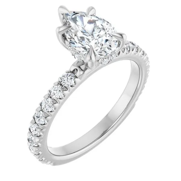 Claw-Prong Hidden Halo-Style Engagement Ring