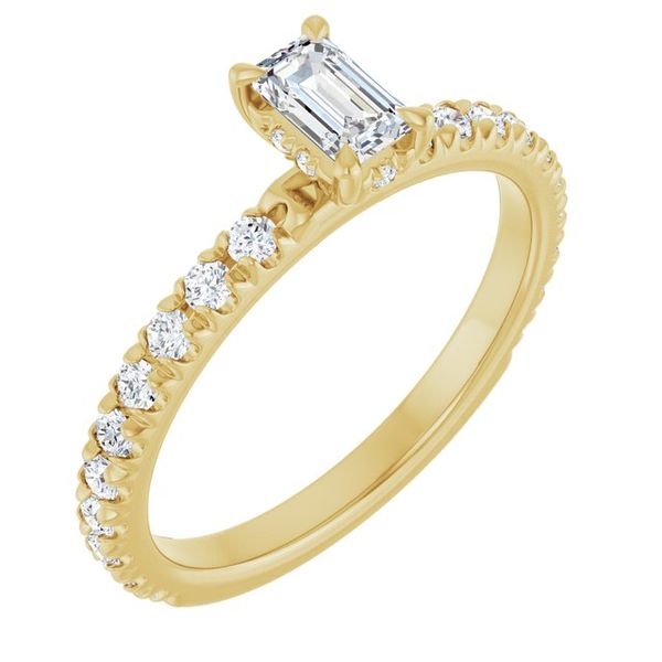 Claw-Prong Hidden Halo-Style Engagement Ring