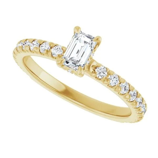 Claw-Prong Hidden Halo-Style Engagement Ring Image 5 J. West Jewelers Round Rock, TX