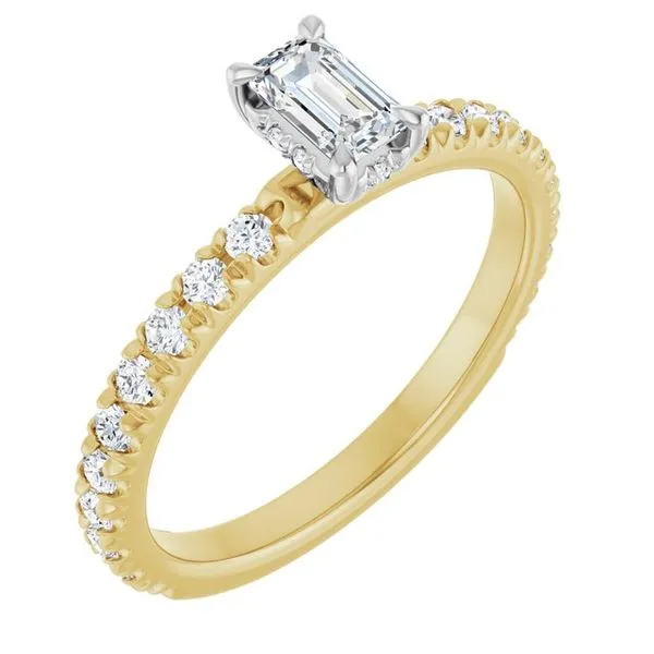 Claw-Prong Hidden Halo-Style Engagement Ring