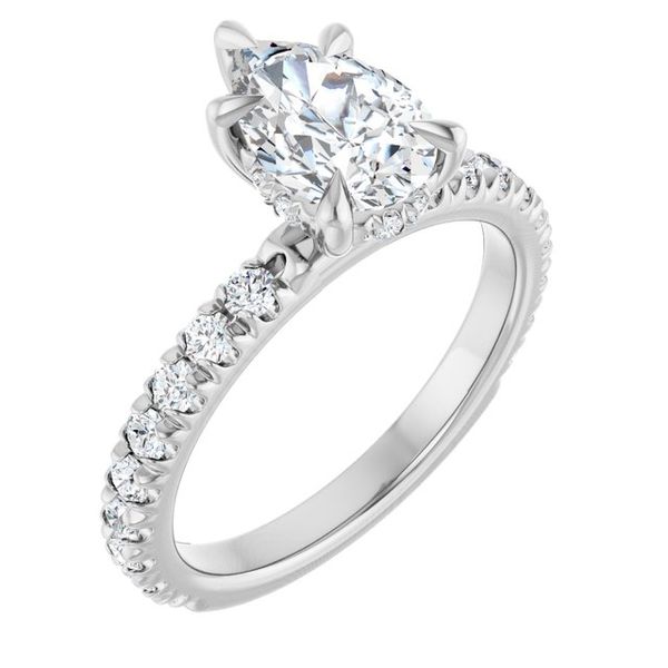 Claw-Prong Hidden Halo-Style Engagement Ring