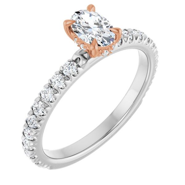 Claw-Prong Hidden Halo-Style Engagement Ring