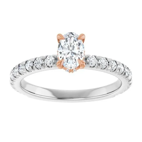 Claw-Prong Hidden Halo-Style Engagement Ring Image 3 Hudson Valley Goldsmith New Paltz, NY