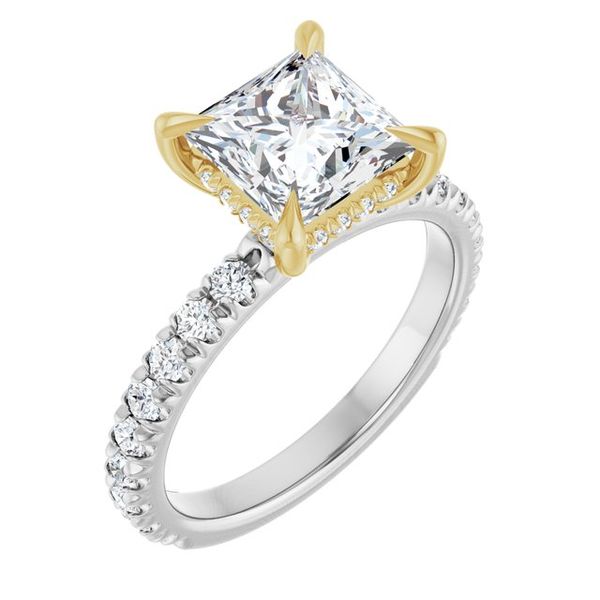 Claw-Prong Hidden Halo-Style Engagement Ring