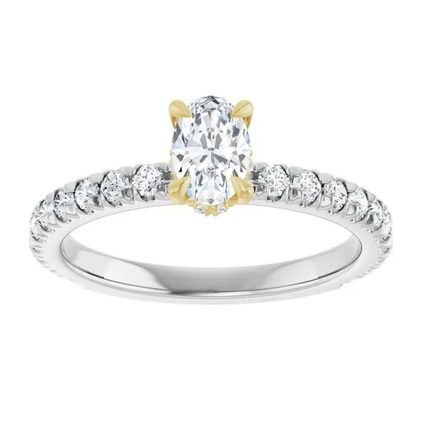 Claw-Prong Hidden Halo-Style Engagement Ring Image 3 Don's Jewelry & Design Washington, IA