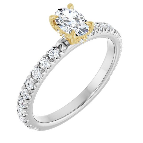 Claw-Prong Hidden Halo-Style Engagement Ring