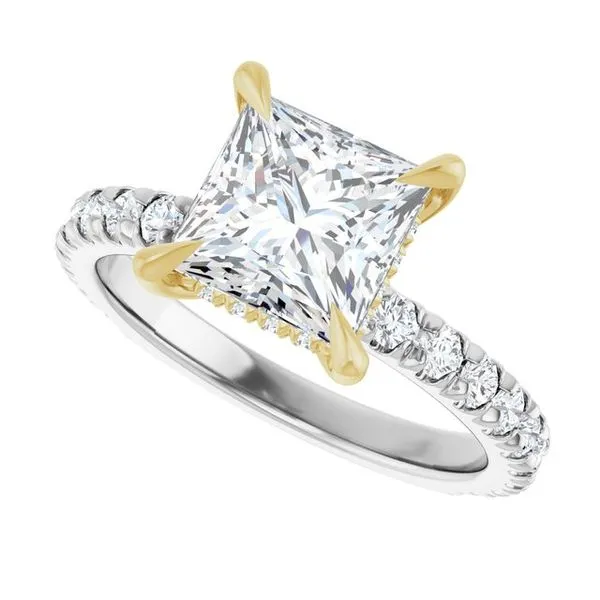 Claw-Prong Hidden Halo-Style Engagement Ring Image 5 Don's Jewelry & Design Washington, IA