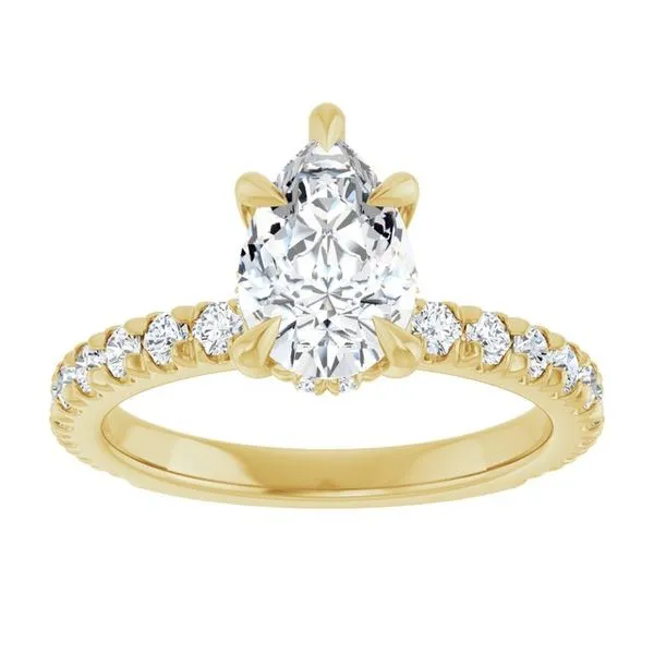 Claw-Prong Hidden Halo-Style Engagement Ring Image 3 Hudson Valley Goldsmith New Paltz, NY