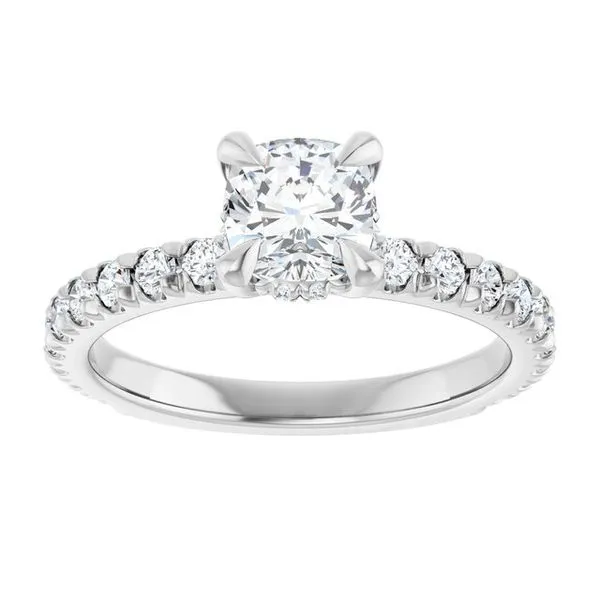 Claw-Prong Hidden Halo-Style Engagement Ring Image 3 Ocean View Jewelers Millville, DE
