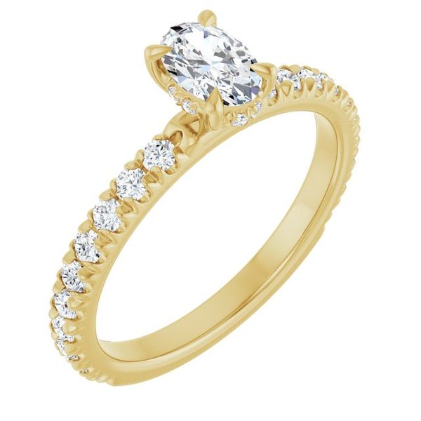 Claw-Prong Hidden Halo-Style Engagement Ring