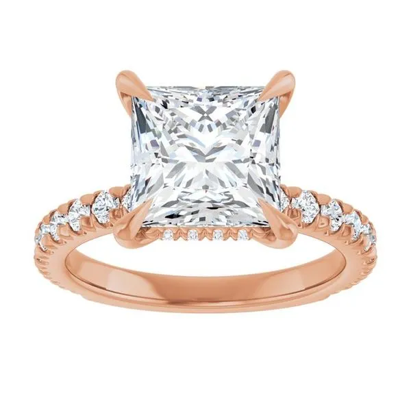 Claw-Prong Hidden Halo-Style Engagement Ring Image 3 Michael Szwed Jewelers Longmeadow, MA