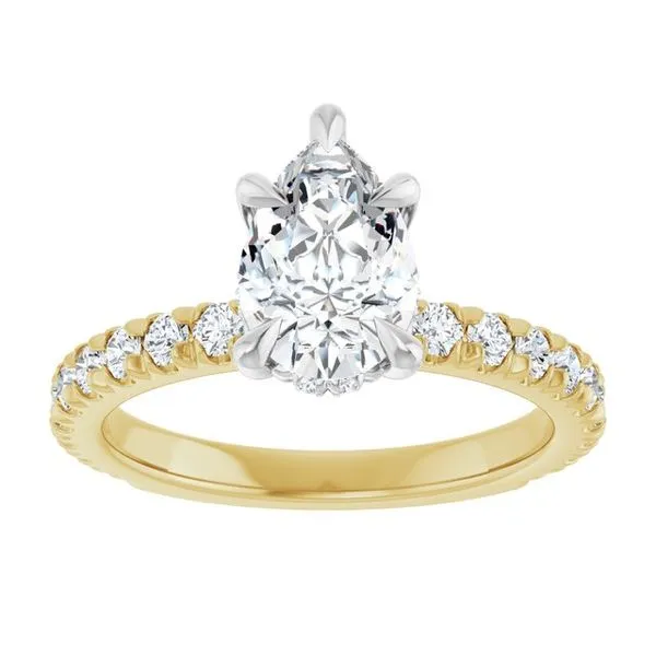 Claw-Prong Hidden Halo-Style Engagement Ring Image 3 Don's Jewelry & Design Washington, IA
