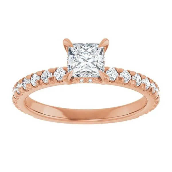 Claw-Prong Hidden Halo-Style Engagement Ring Image 3 J. West Jewelers Round Rock, TX
