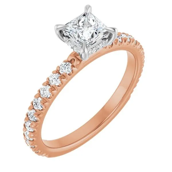 Claw-Prong Hidden Halo-Style Engagement Ring