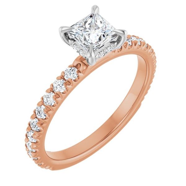 Claw-Prong Hidden Halo-Style Engagement Ring