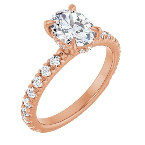 Claw-Prong Hidden Halo-Style Engagement Ring