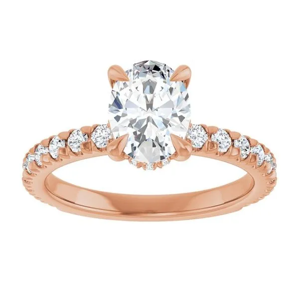 Claw-Prong Hidden Halo-Style Engagement Ring Image 3 JF Jones Jewelers Rochester, NY
