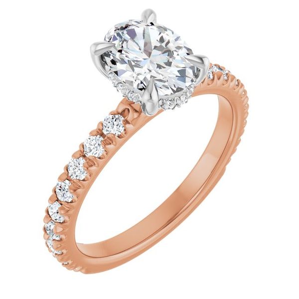 Claw-Prong Hidden Halo-Style Engagement Ring