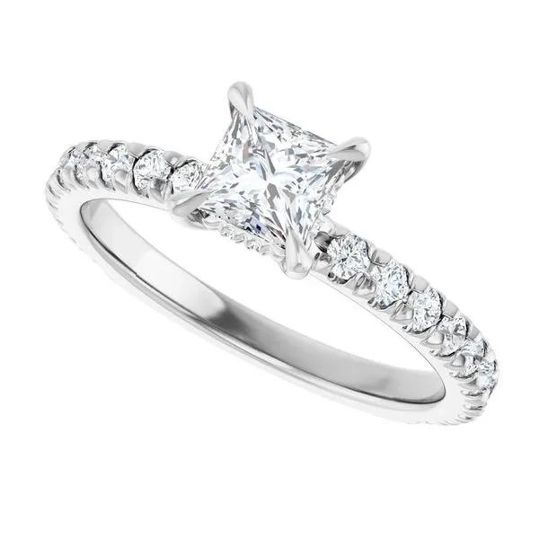 Claw-Prong Hidden Halo-Style Engagement Ring Image 5 Austin's Fine Diamonds & Jewelry Lyndhurst, NJ