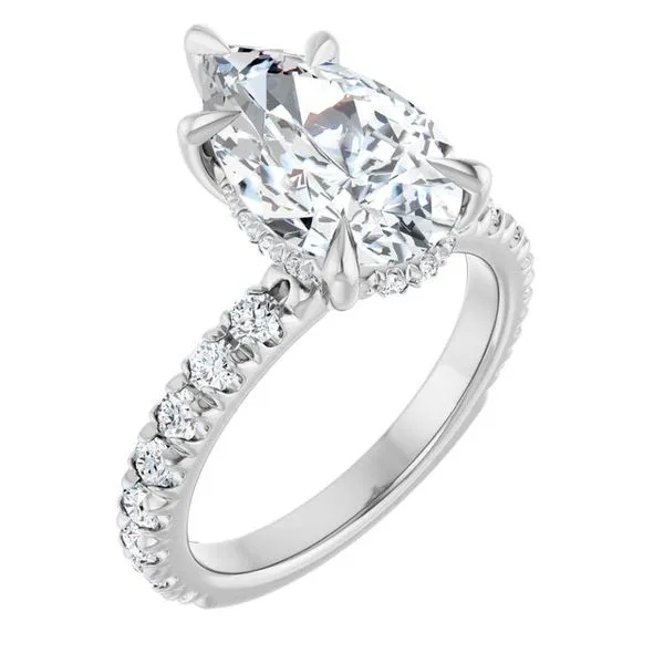 Claw-Prong Hidden Halo-Style Engagement Ring Futer Bros Jewelers York, PA