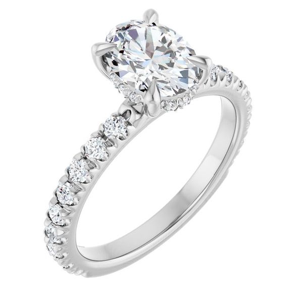 Claw-Prong Hidden Halo-Style Engagement Ring