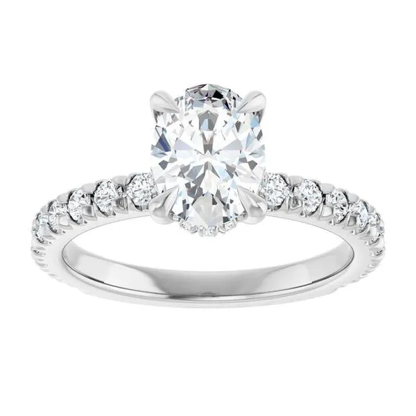 Claw-Prong Hidden Halo-Style Engagement Ring Image 3 Arezzo Jewelers Elmwood Park, IL