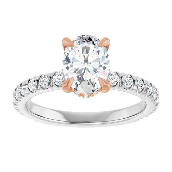 Claw-Prong Hidden Halo-Style Engagement Ring Image 3 Austin's Fine Diamonds & Jewelry Lyndhurst, NJ