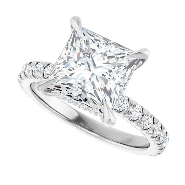 Claw-Prong Hidden Halo-Style Engagement Ring Image 5 Don's Jewelry & Design Washington, IA
