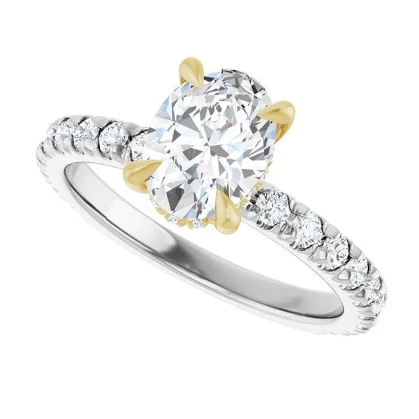 Claw-Prong Hidden Halo-Style Engagement Ring Image 5 J. West Jewelers Round Rock, TX