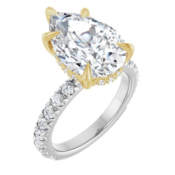 Claw-Prong Hidden Halo-Style Engagement Ring