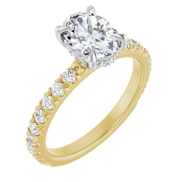 Claw-Prong Hidden Halo-Style Engagement Ring