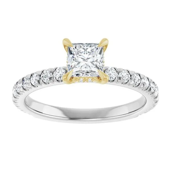 Claw-Prong Hidden Halo-Style Engagement Ring Image 3 J. West Jewelers Round Rock, TX