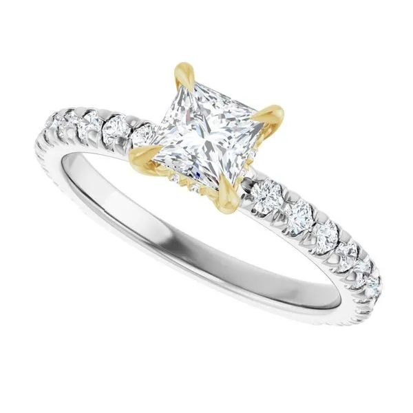 Claw-Prong Hidden Halo-Style Engagement Ring Image 5 Hudson Valley Goldsmith New Paltz, NY