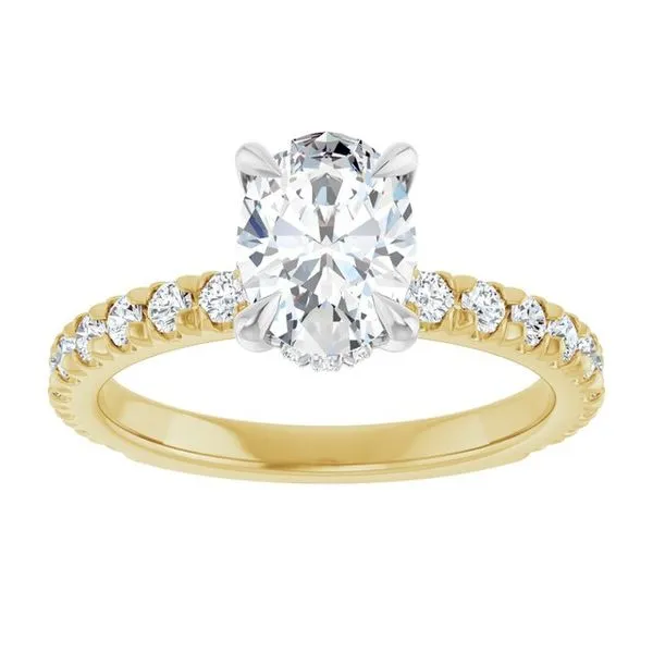 Claw-Prong Hidden Halo-Style Engagement Ring Image 3 Hudson Valley Goldsmith New Paltz, NY
