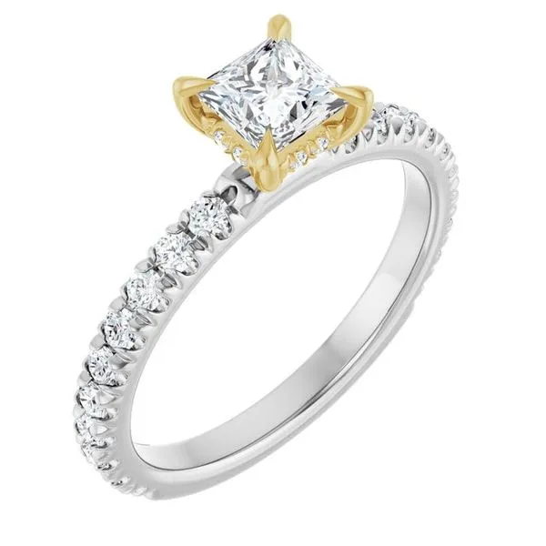 Claw-Prong Hidden Halo-Style Engagement Ring