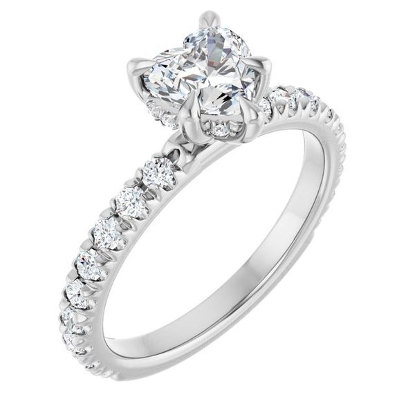 Claw-Prong Hidden Halo-Style Engagement Ring