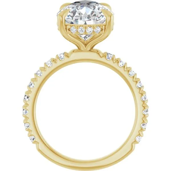 Claw-Prong Hidden Halo-Style Engagement Ring Image 2 Hudson Valley Goldsmith New Paltz, NY